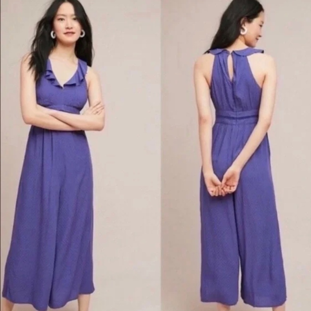 Anthropologie Maeve Syria Ruffled Jumpsuit, Size 14P